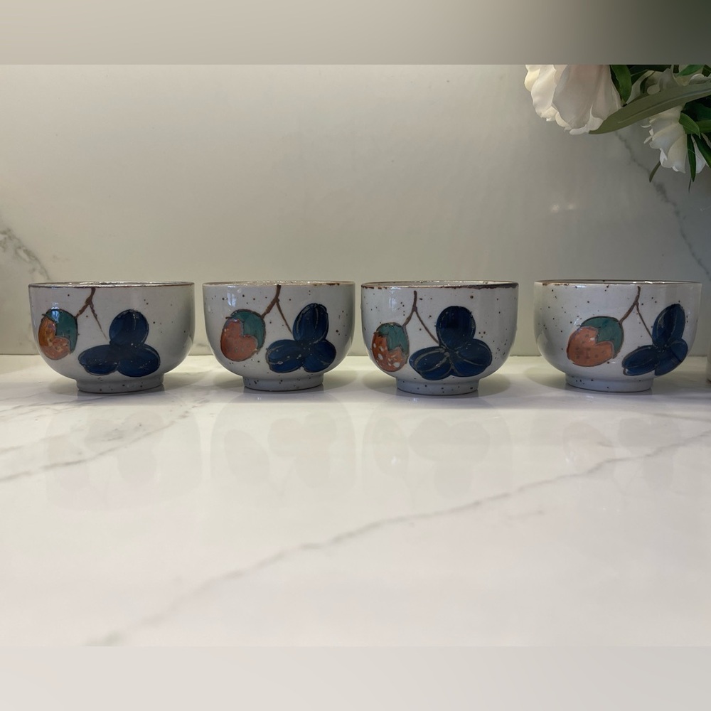 Set of 4 vintage Otagiri Mercantile Company (OMC) Japanese stoneware bowls